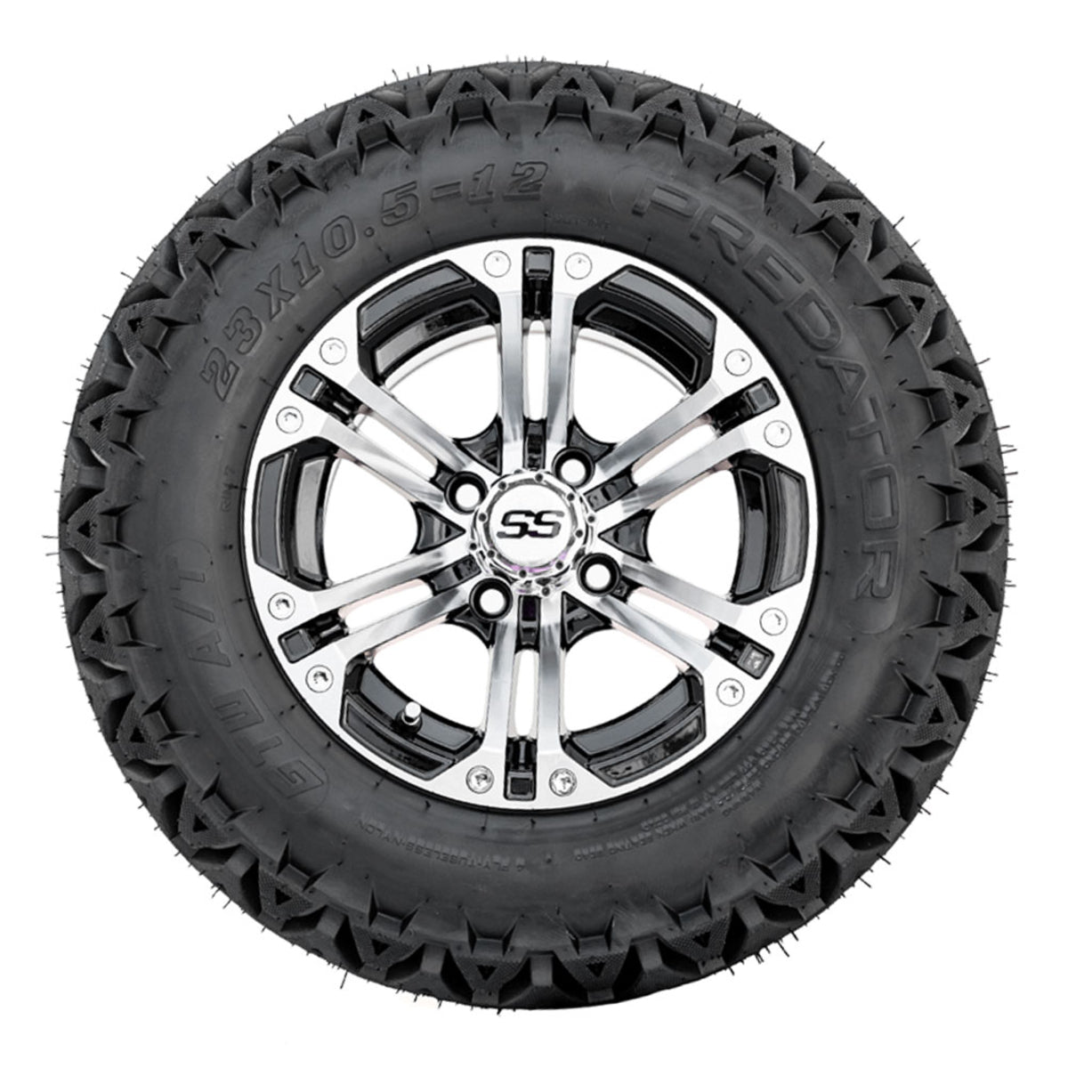 12" GTW Specter Black and Machined Wheels with 22" Timberwolf Mud Tires "‚Äú Set of 4