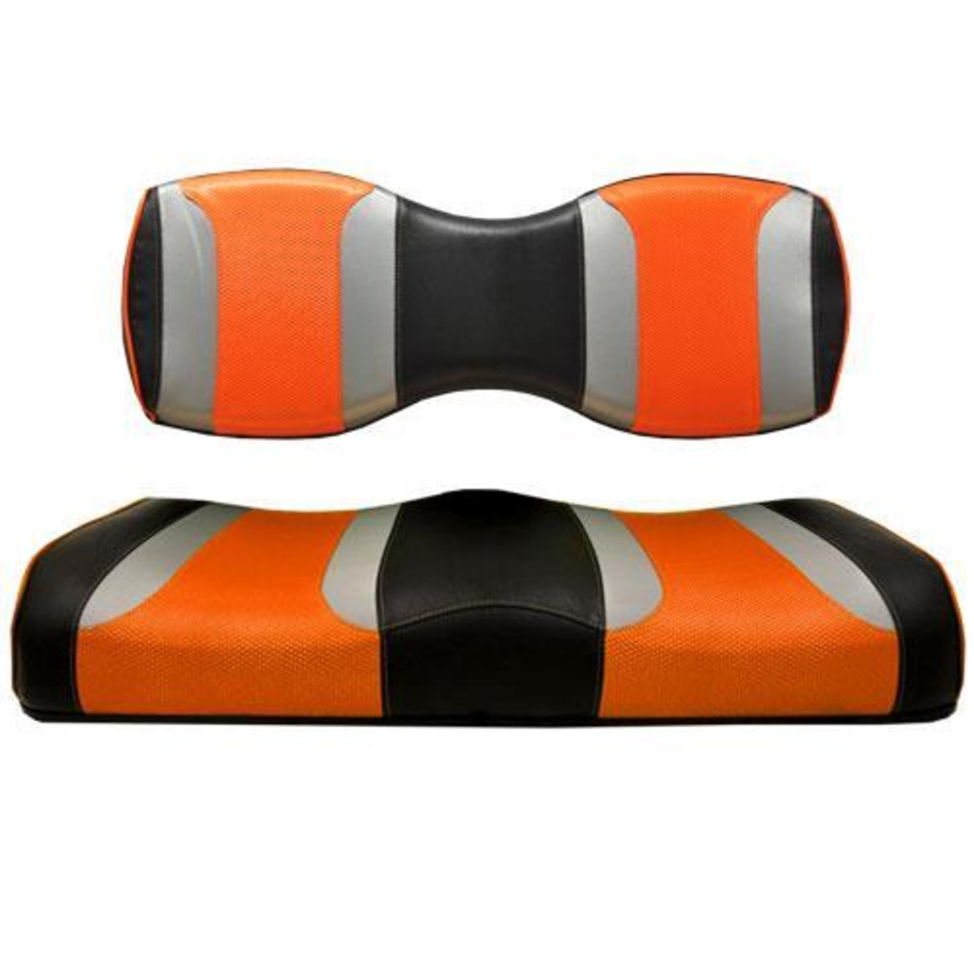 MadJax¬Æ Tsunami Black W/ Liquid Silver Rush &amp; Orange Wave Rear Seat Covers (Years Genesis 250 / 300)