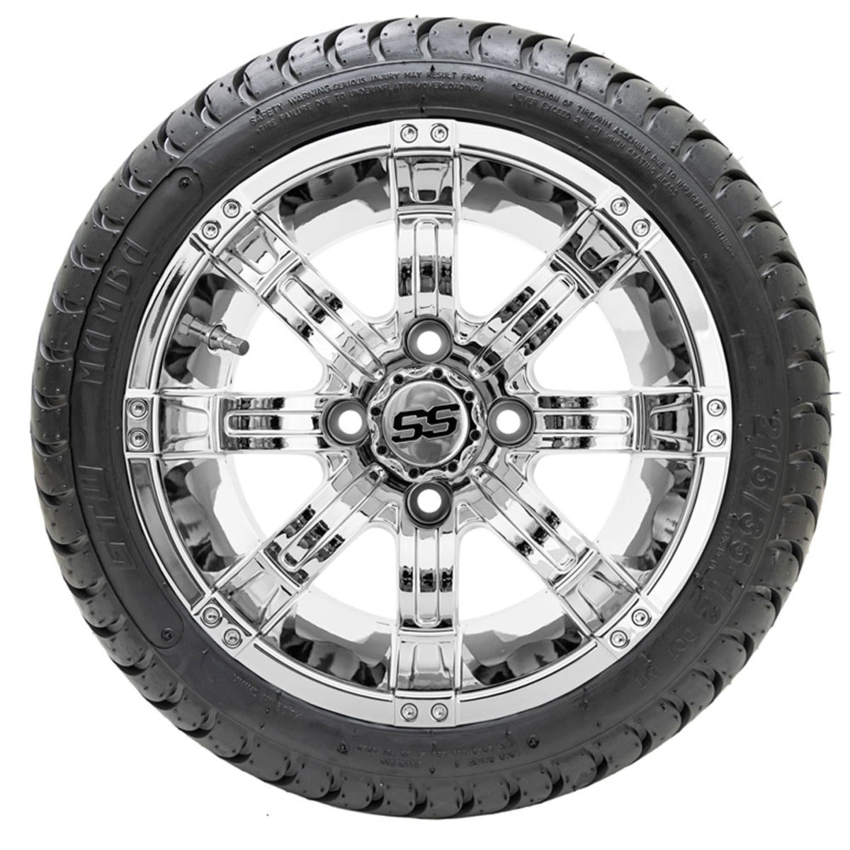 12" GTW Tempest Chrome Wheels with 18" Mamba DOT Street Tires "‚Äú Set of 4