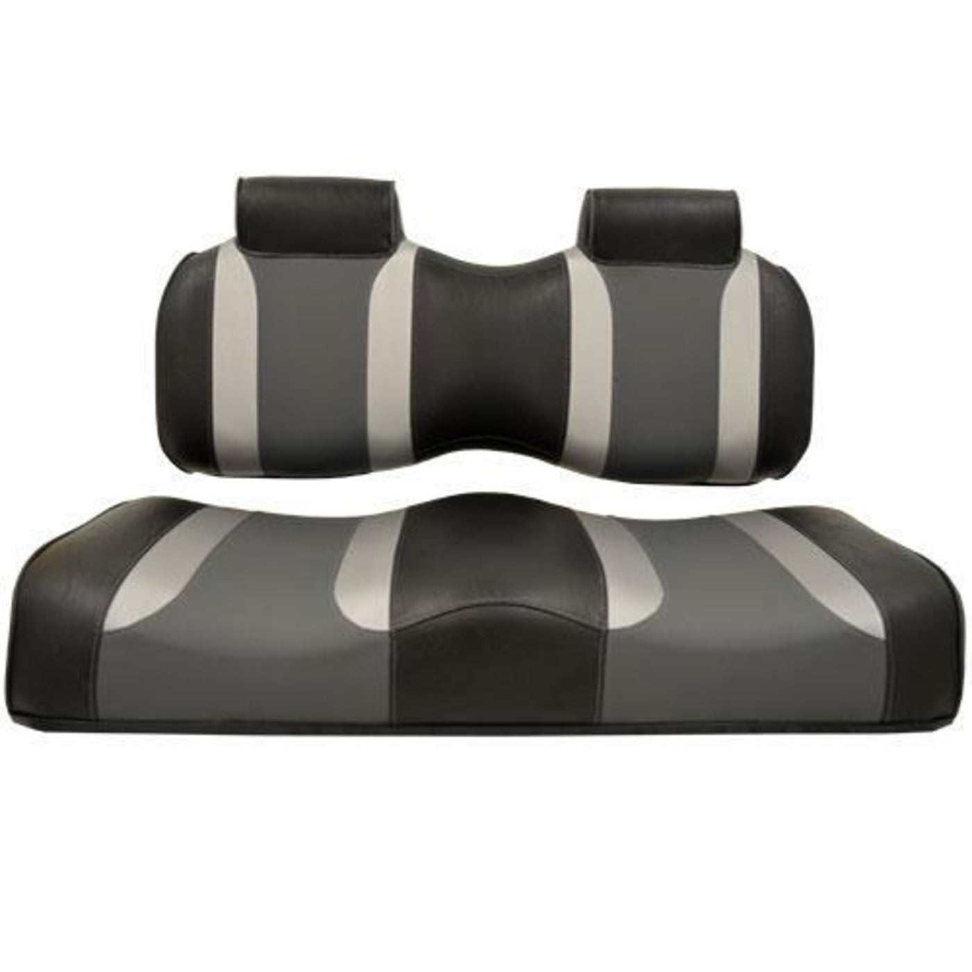 MadJax¬¨√Ü Tsunami Black"‚Äö√Ñ√∫Liquid Silver w/ Lagoon Gray Club Car Precedent Front Seat Cushions (Years 2004-2011)
