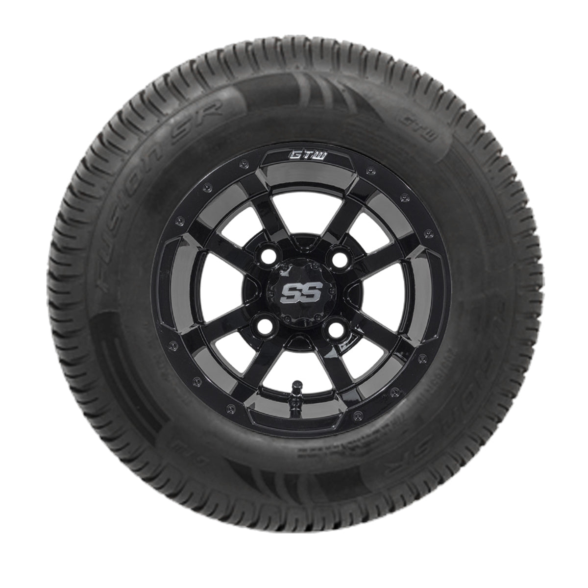 10" GTW Storm Trooper Black Wheels with 20" Fusion DOT Approved Street Tires - Set of 4