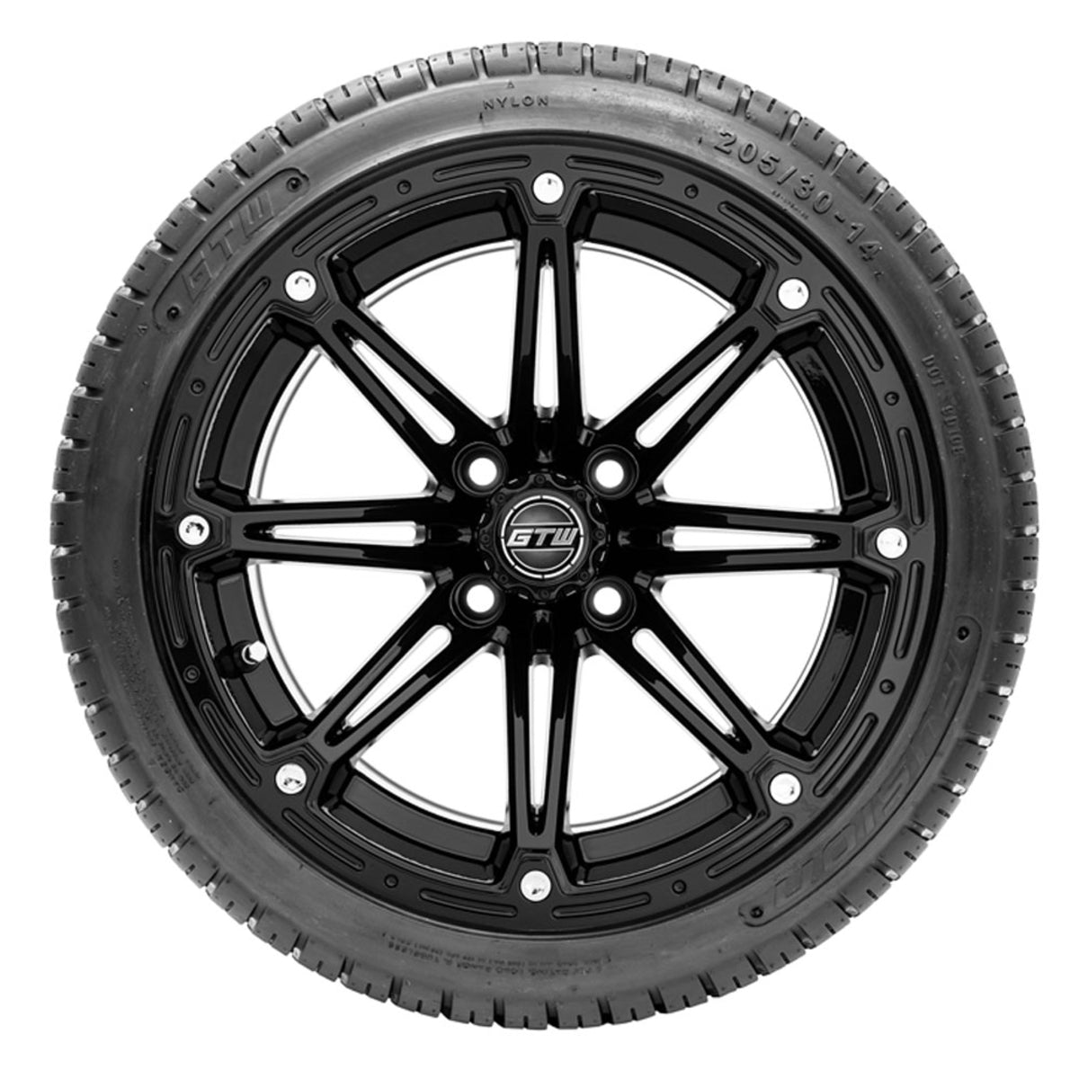 14" GTW Element Matte Black Wheels with 18" Fusion DOT Street Tires "‚Äú Set of 4