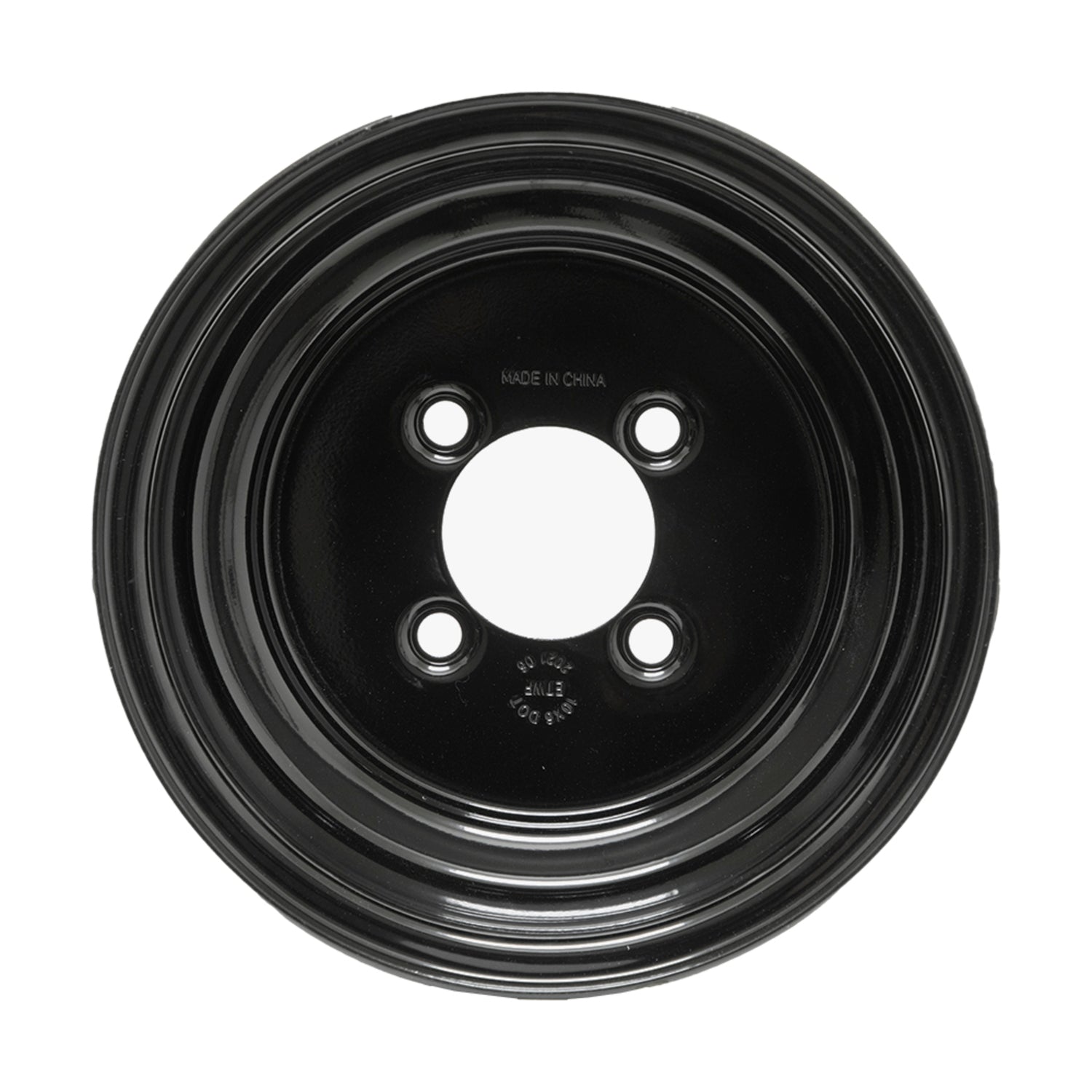 10x6 Black Steel Wheel (Centered)