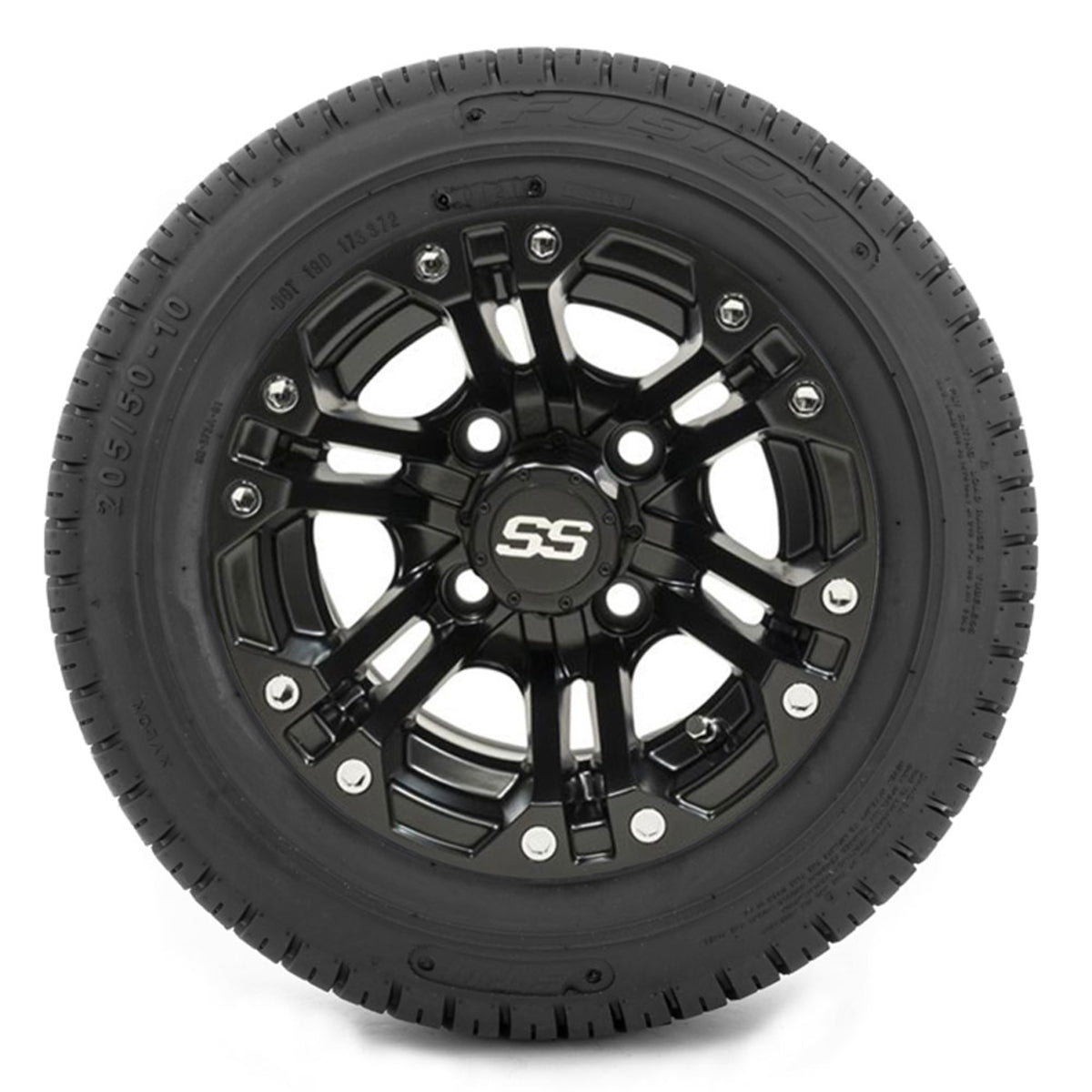 10" GTW Specter Matte Black Wheels with DOT Approved Fusion Street Tires "‚Äú Set of 4