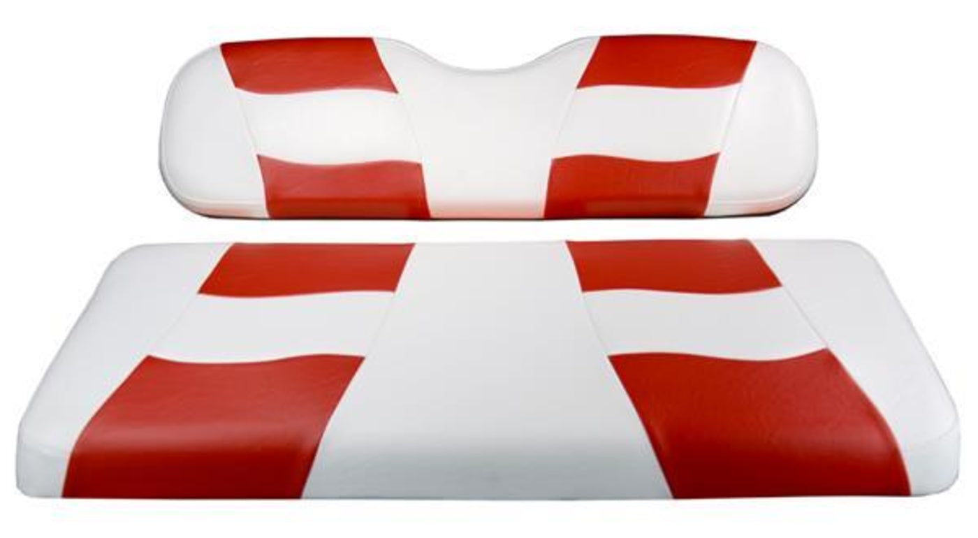 MadJax¬Æ Riptide White/Red Two-Tone E-Z-GO TXT & RXV Front Seat Covers