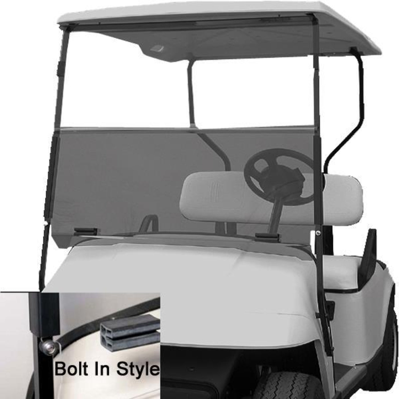 Tinted E-Z-GO TXT Bolt Folding Windshield (For T48 Models)