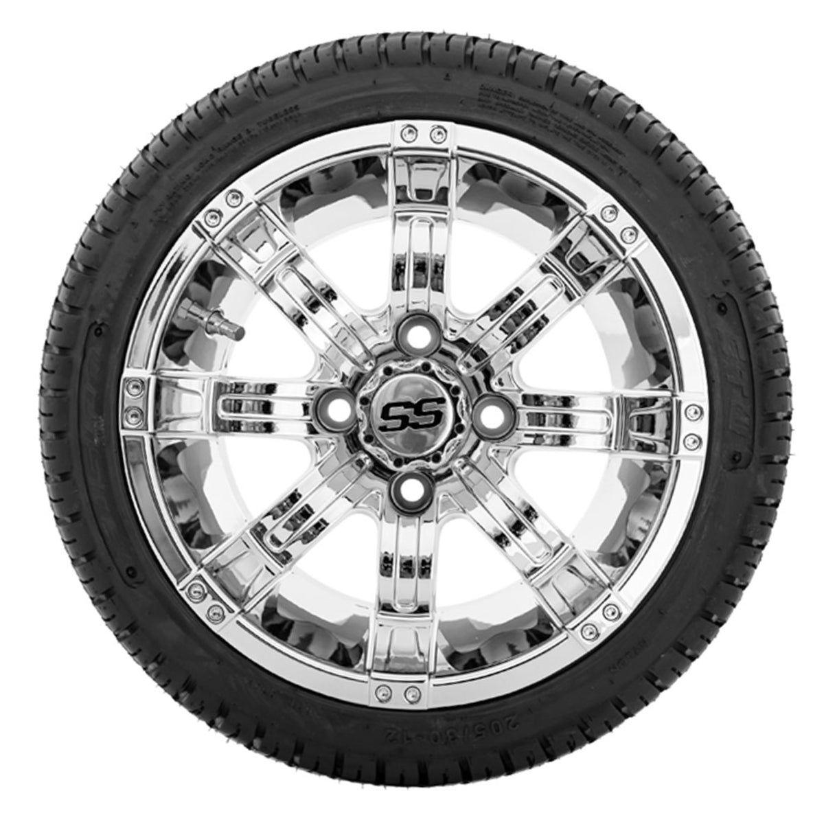 12" GTW Tempest Chrome Wheels with 18" Fusion DOT Street Tires "‚Äú Set of 4