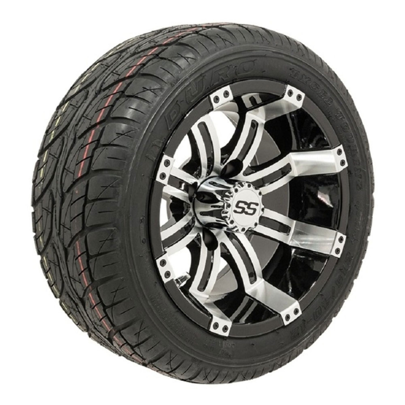 12" GTW Tempest Black and Machined Wheels with 18" Fusion DOT Street Tires "‚Äú Set of 4