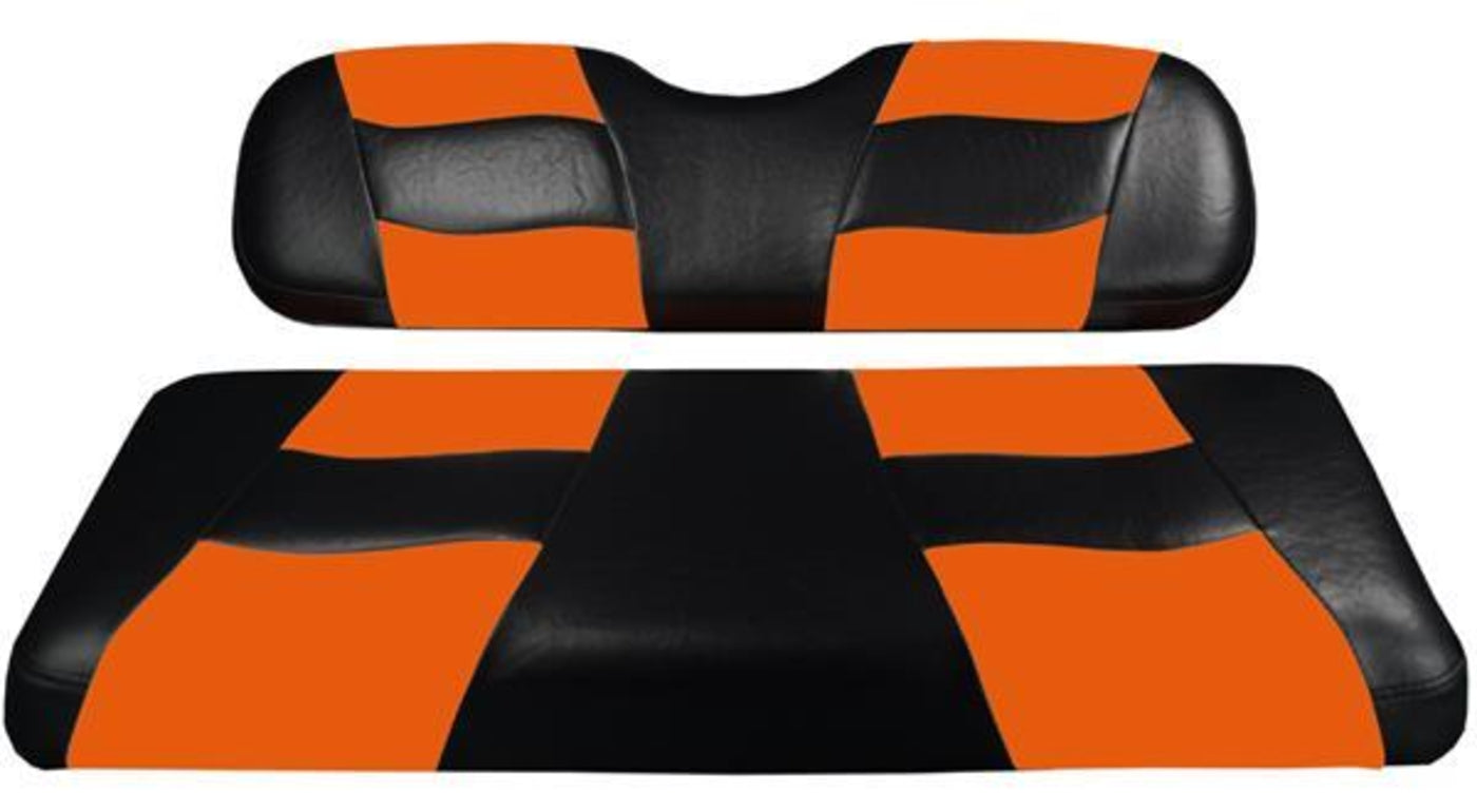 MadJax¬Æ Riptide Black/Orange Two-Tone Club Car DS Front Seat Covers (Years 2000-Up)