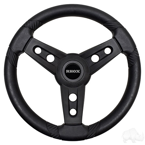 Lugana Golf Cart Steering Wheel -Black -Club Car Tempo -Onward -Precedent Hub