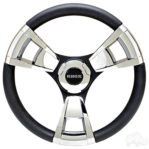 Fontana Golf Cart Steering Wheel -Chrome -Club Car DS Hub 84+