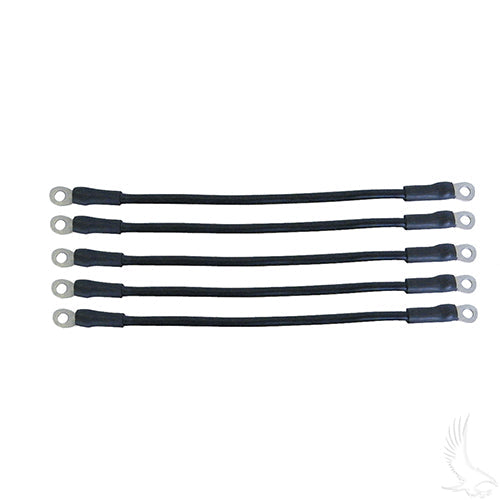 Golf Cart Battery Cable SET - Includes (5) 12" 4 gauge - Club Car 36V 81+ - Yamaha G2/G8/G9 36V 85-94