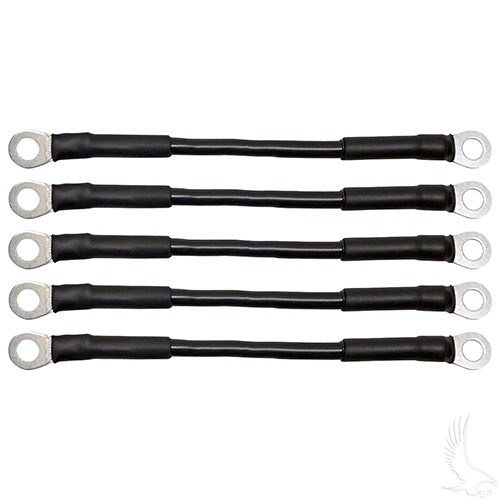 Golf Cart Battery Cable - PACK OF 5 - 7" 6 Gauge Black