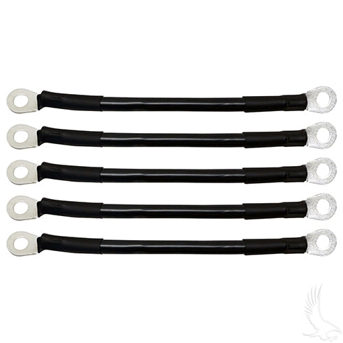 Golf Cart Battery Cable - PACK OF 5 - 7" 4 Gauge Black