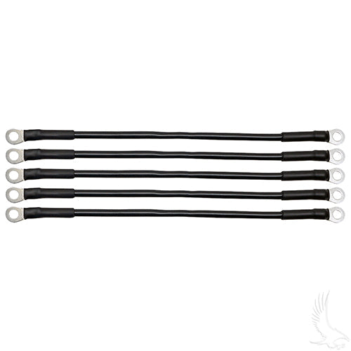 Golf Cart Battery Cable - PACK OF 5 - 12" 6 Gauge Black