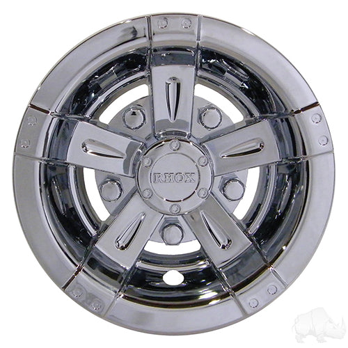 8" RHOX Vegas Chrome Golf Cart Wheel Cover/Hub Cap