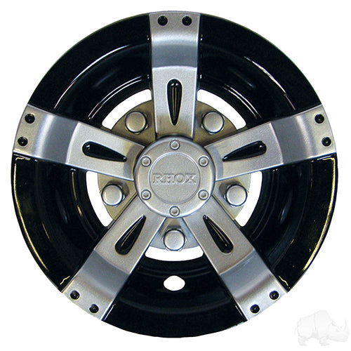 Wheel Cover, 8" Vegas Silver Metallic w/ Black