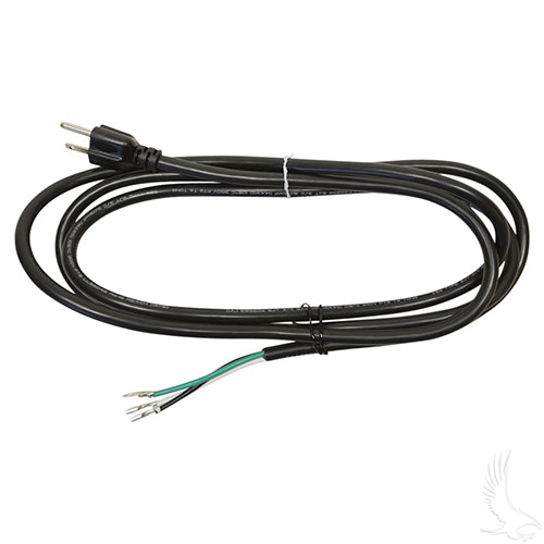 Golf Cart AC Cord - 3 prong plug - Lester 16500 - 14100 - E-Z-Go PowerWise - PowerWise+ Chargers 94+