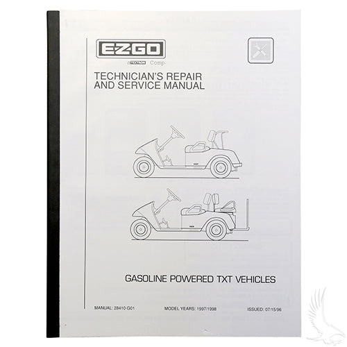 EZGO TXT Gas Golf Cart Service Manual - 1997-1998