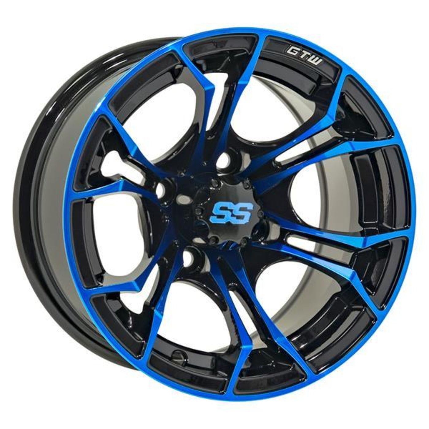 12" GTW¬Æ Spyder Wheel "‚Äú Black with Blue Accents