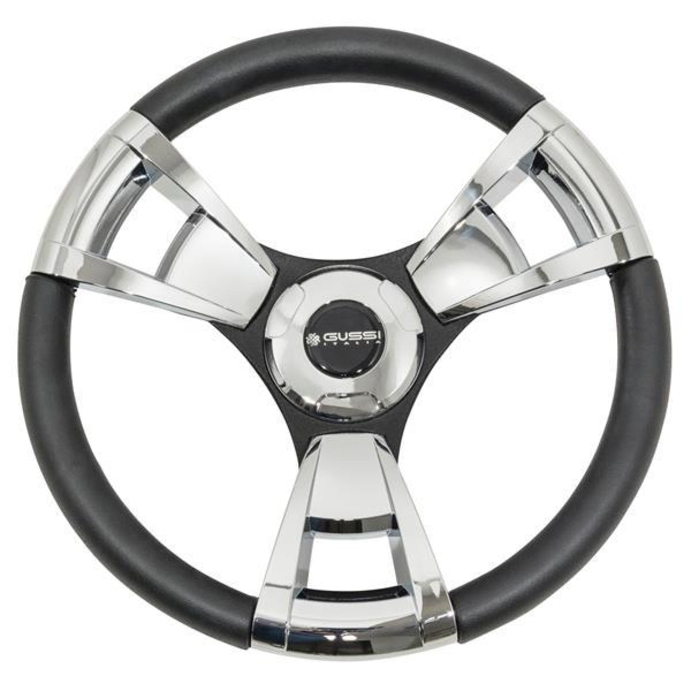 Gussi Italia¬Æ Model 13 Black/Chrome Steering Wheel For All E-Z-GO TXT / RXV Models