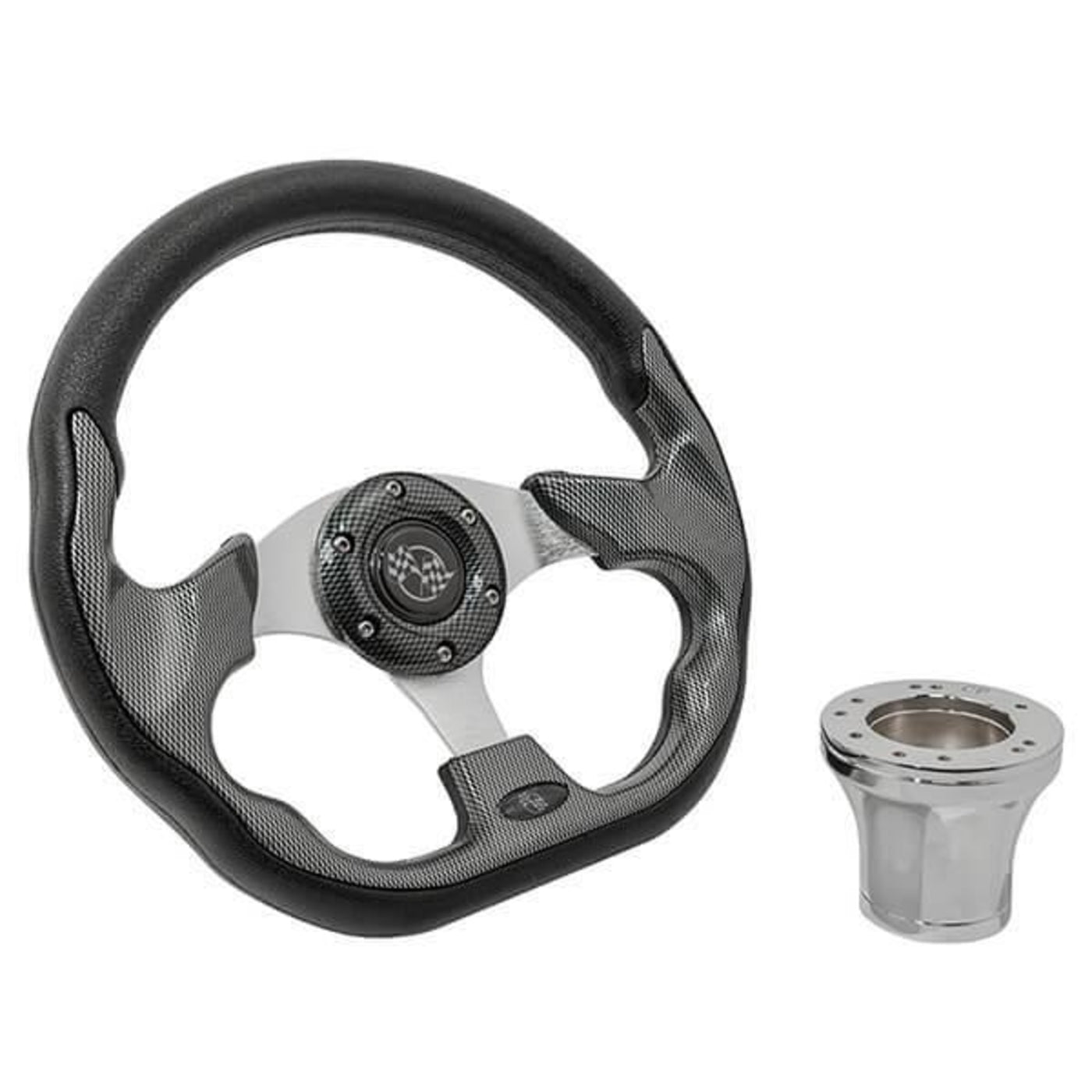 E-Z-GO Carbon Fiber Racer Steering Wheel Kit 94.5-Up