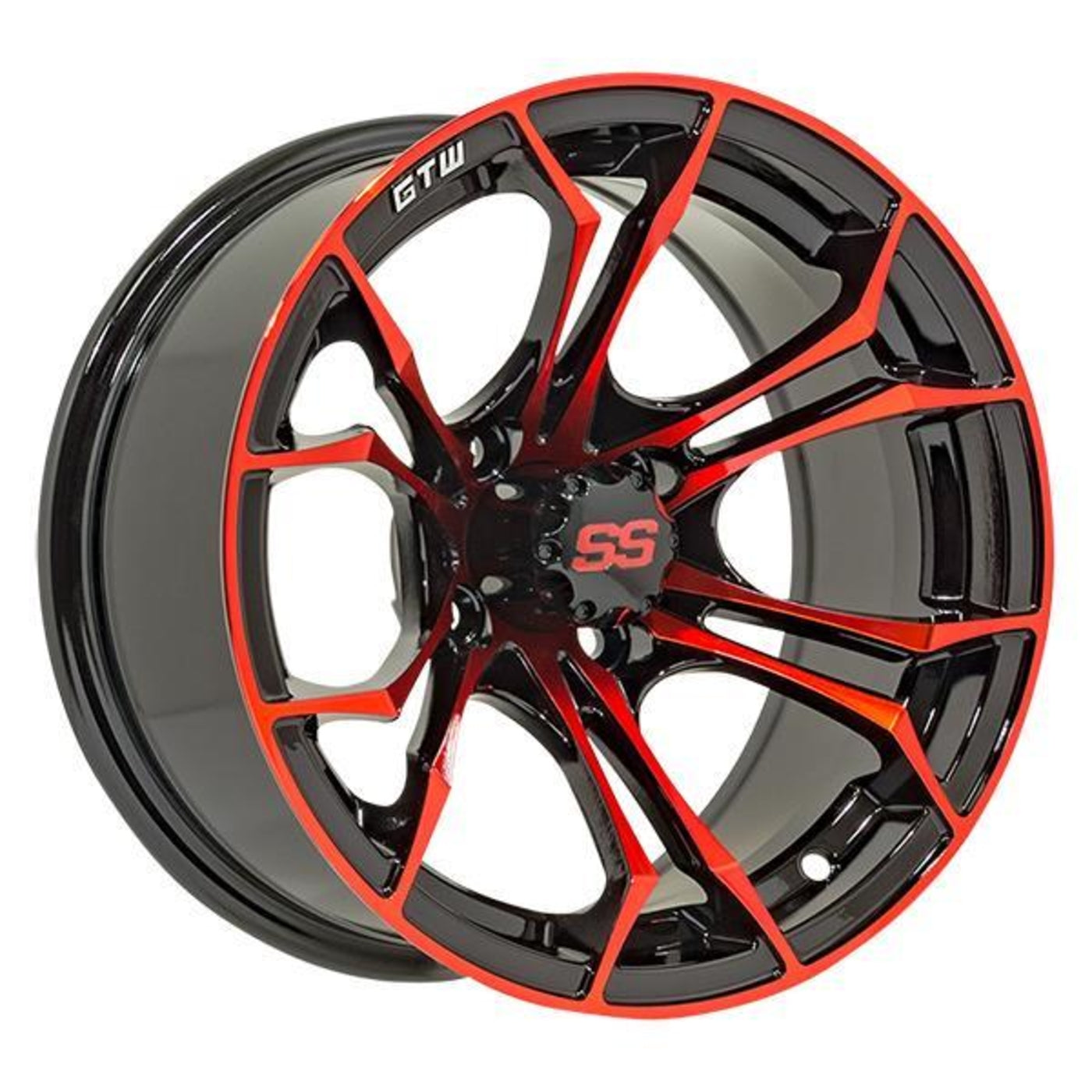 12" GTW¬Æ Spyder Wheel "‚Äú Black with Red Accents