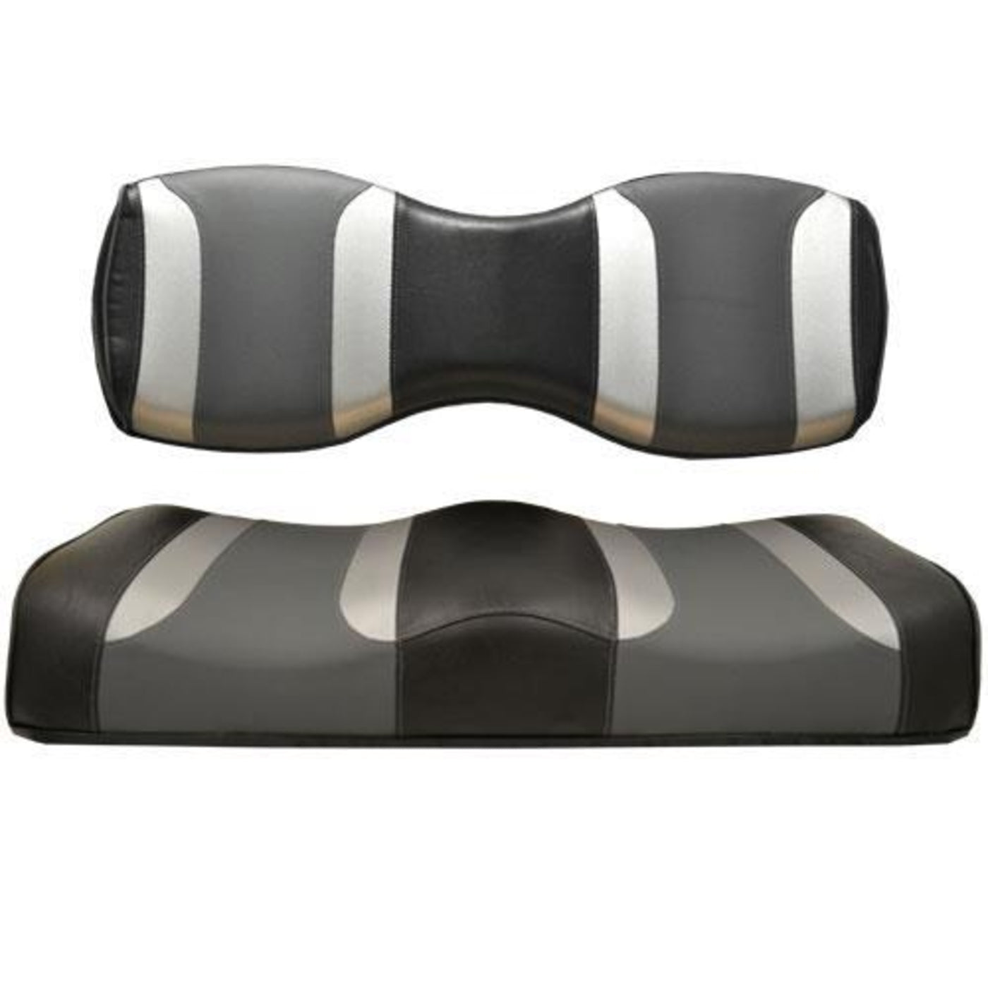 MadJax¬Æ Tsunami Black"‚ÄúLiquid Silver w/ Lagoon Gray Genesis 250/300 Rear Seat Covers