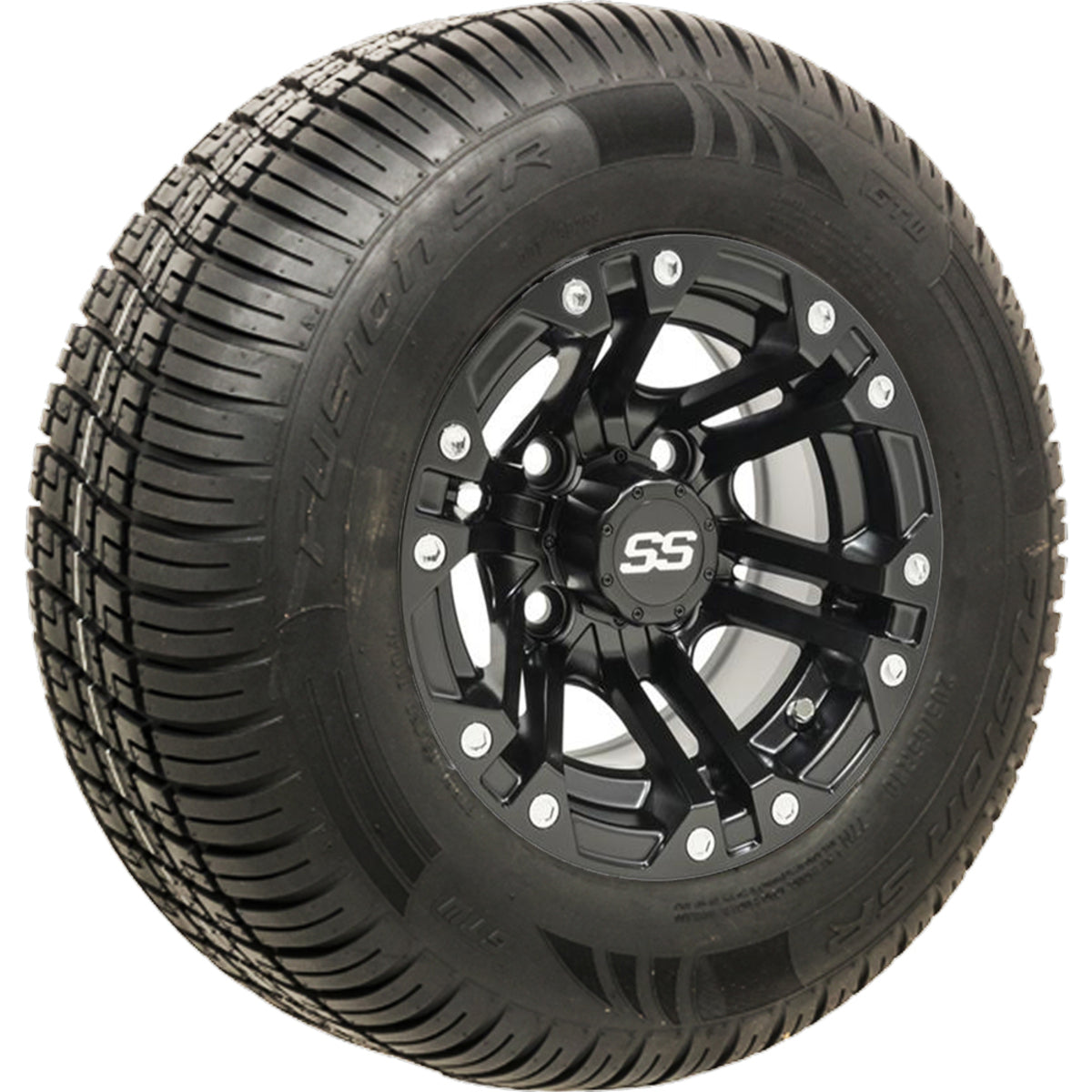 10" GTW Specter Matte Black Wheels with 20" Fusion DOT Street Tires - Set of 4