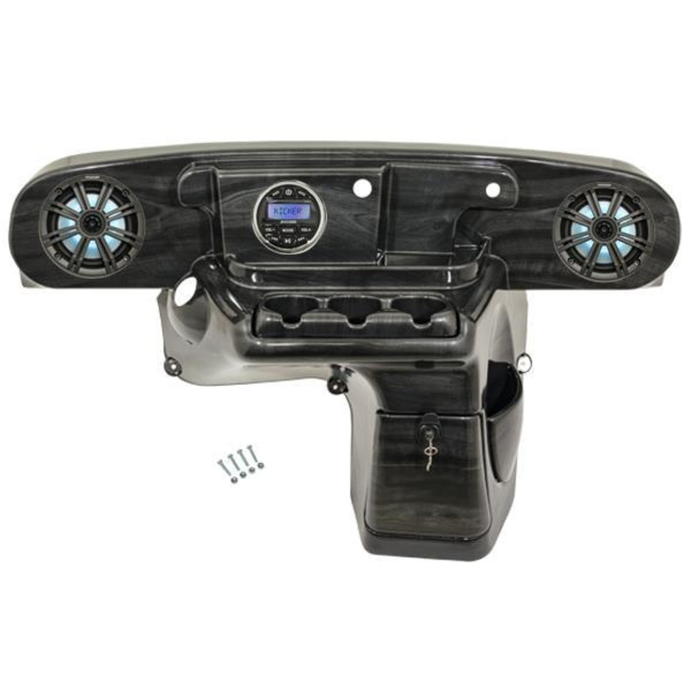 INNOVA¬Æ E-Z-GO Dash and Audio Kit Powered by Kicker¬Æ - Greywood Finish (Years 2014-Up)