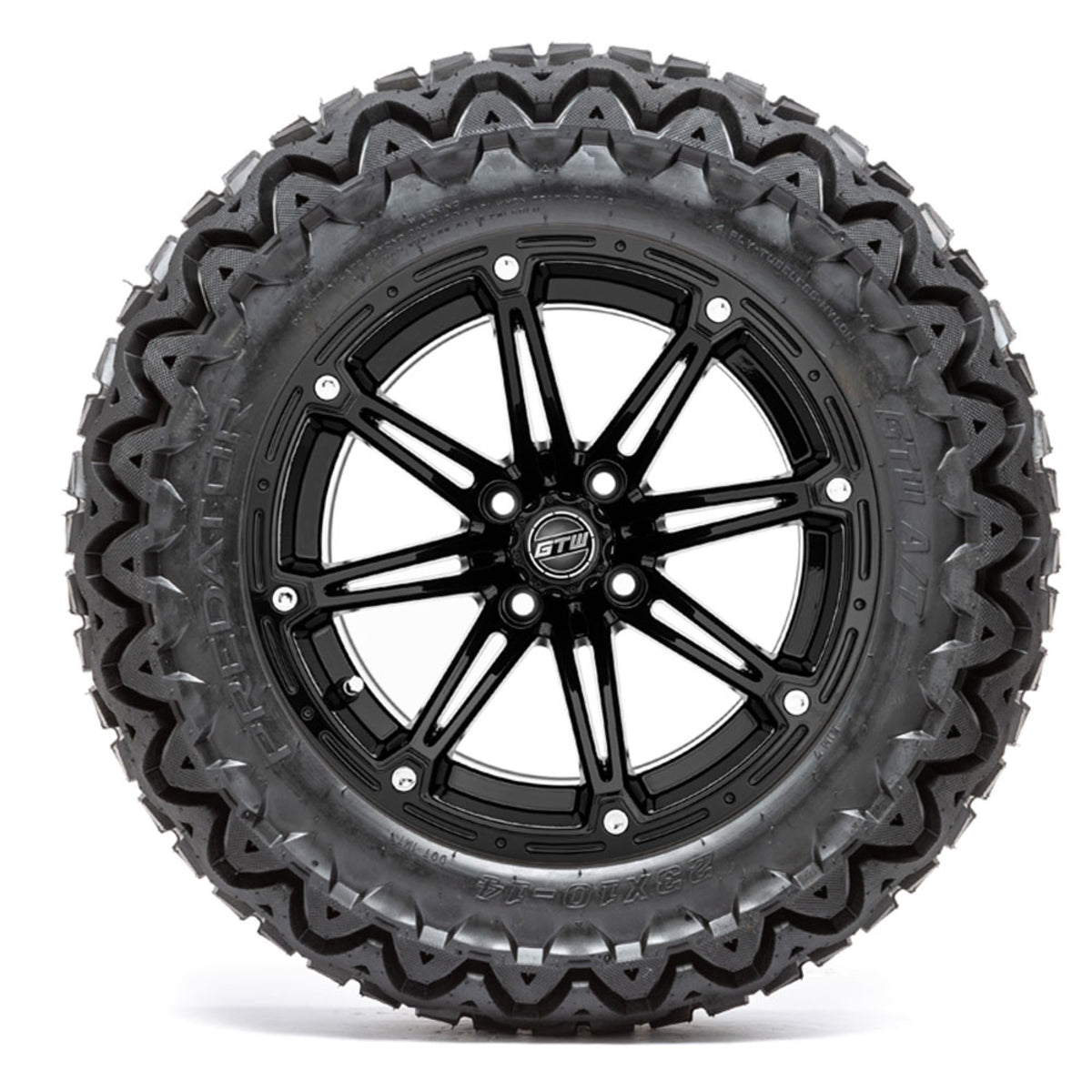 14" GTW Element Matte Black Wheels with 23" Predator A/T Tires "‚Äú Set of 4