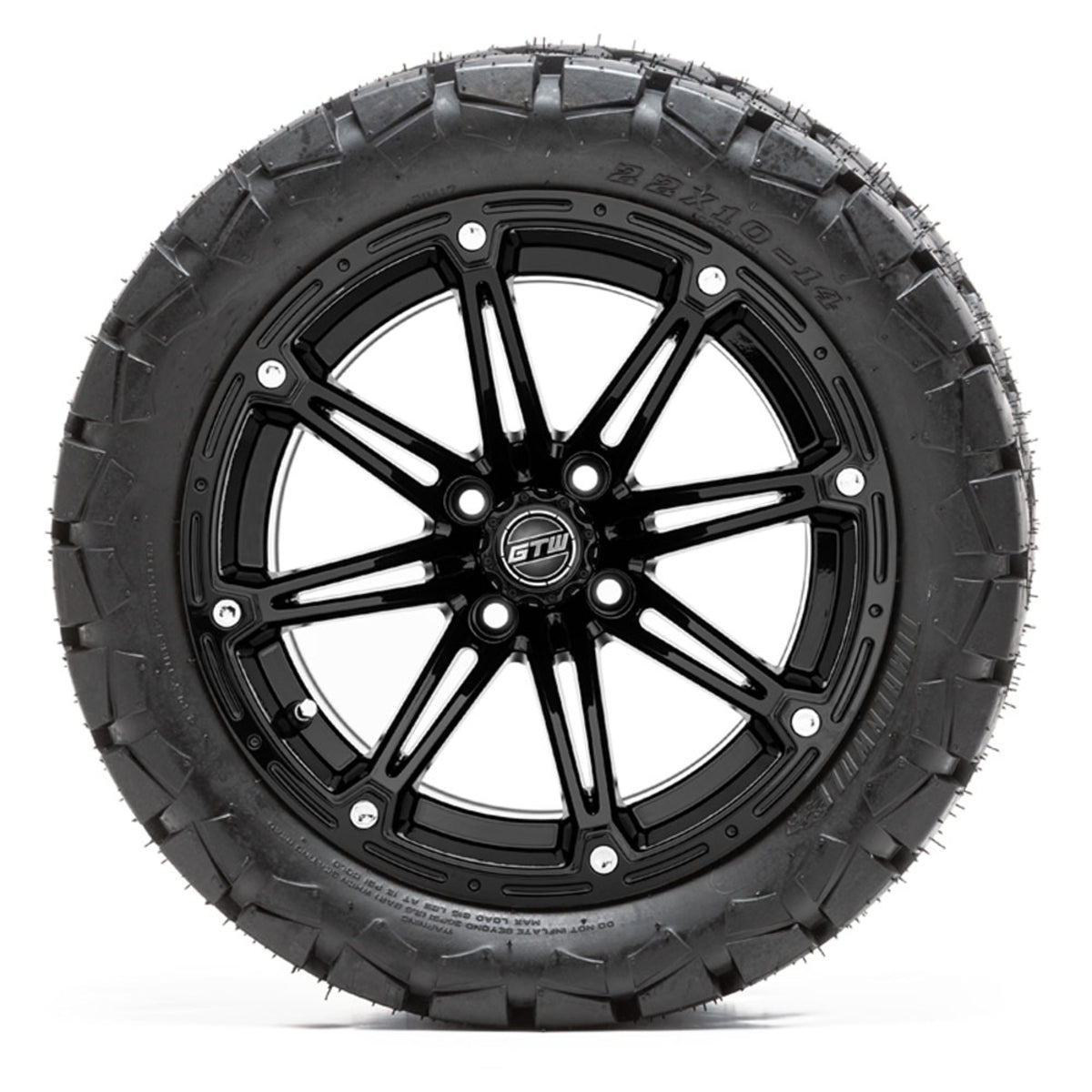 14" GTW Element Matte Black Wheels with 22in Timberwolf Mud Tires "‚Äú Set of 4