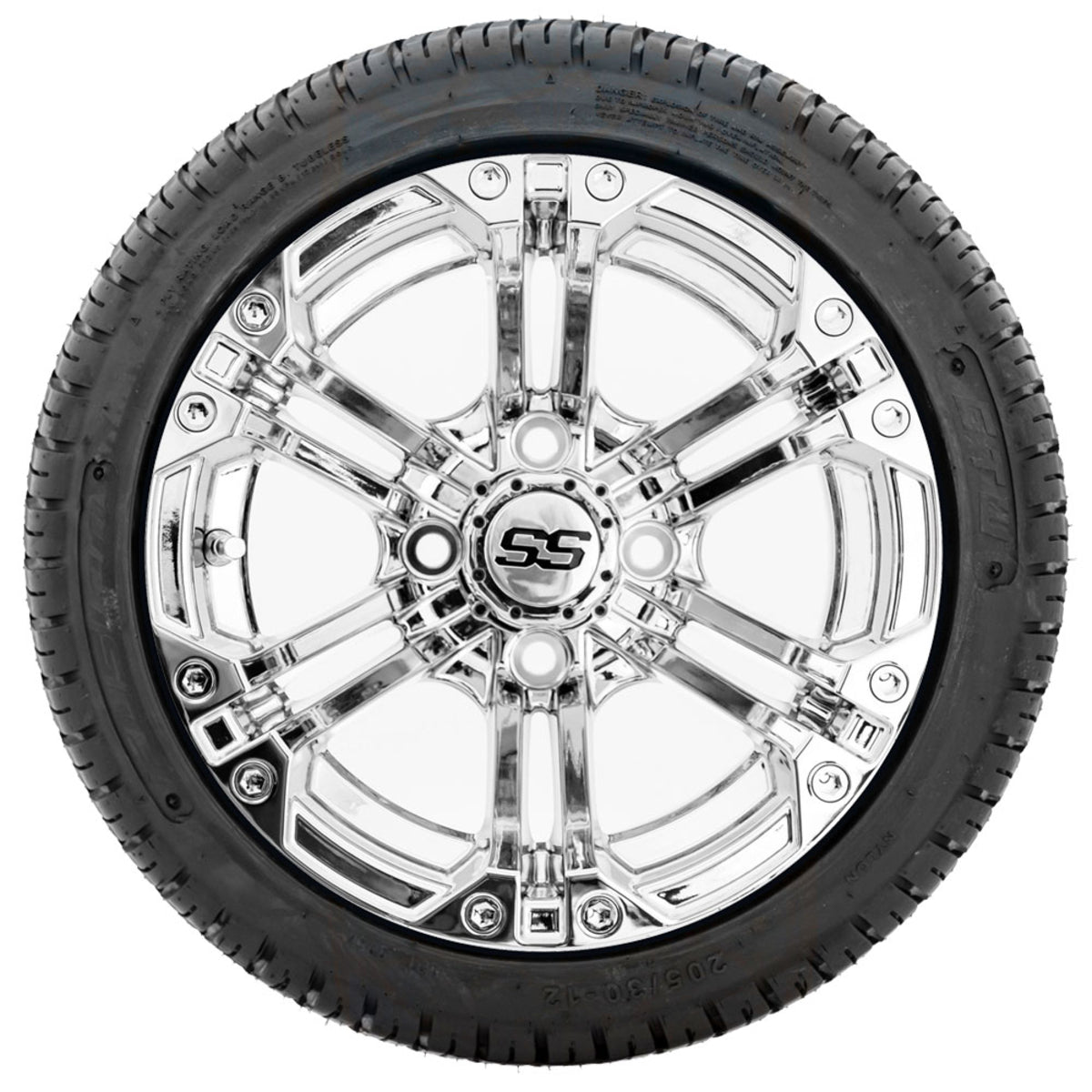 12" GTW Specter Chrome Wheels with Fusion DOT Street Tires "‚Äú Set of 4