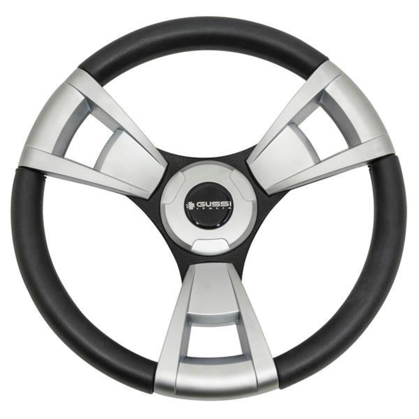 Gussi Italia¬¨√Ü Model 13 Black/Brushed Steering Wheel For All Club Car Precedent Models